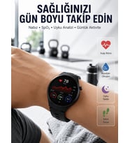 Lexroo Bluetooth Konuşma Özellikli Akıllı Saat AMOLED Ekran, Sağlık Takibi ve 3 Farklı Kordon