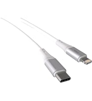Wahoo Type C-Lightning 27Watt PD Hızlı Şarj Kablosu (Beyaz/Gümüş Metal) (100 CM)