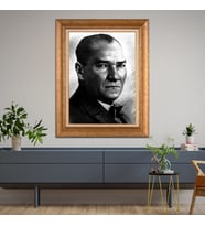Altın Varaklı Paspartulu Çerçeveli Tablo hb377