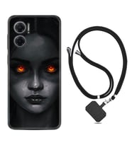 Xiaomi Redmi Note 11E Kılıf Resimli Boyun Askılı İpli Desenli Silikon Series Dark Woman 1887