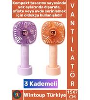 #Vantilatör Kompakt Sessiz Çalışma Kablosuz Taşınabilir Şarjlı 3 Kademeli Masa El Fanı Vantilatör