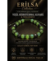 Sertifikalı Terahertz - Aura Açık Yeşil Hidrotermal Kuvars Taşı Denge Bilekliği - 8 MM Unisex