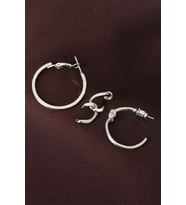 Düğüm Model Gümüş Renk Metal Çoklu Halka Küpe (Çok Renkli)