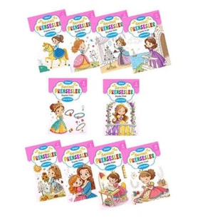 Sevimli Prensesler Boyama Kitabı Çıkartmalı (10 Set)