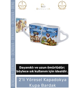 #KupaBardak Kapadokya Desenli Hediyelik Porselen Mat Tasarım 225 ml Dekoratif Kupa Bardak 6,5*10 Cm