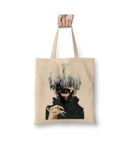 Kaneki Ken Tokyo Ghoul Beyaz Bez Çanta Uzun Saplı Alışveriş Çantası Plaj Çantası
