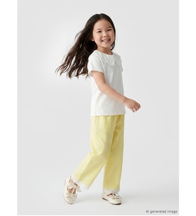LCW Kids Sarı Kız Çocuk Poplin Pantolon