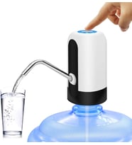 2,5 litre su sebili, Dağıtıcı De Agua para Botellon, evrensel su şişesi pompası, şalterli ve USB, kamp, mutfak, atölye, garaj için (beyaz)