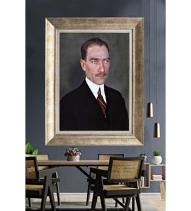 Gümüş Çerçeveli Atatürk Tablo ds23