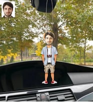 Kişiye Özel Karikatürlü Ahşap Araba Dikiz Ayna Süsü Fotoğrafcı Erkek-1
