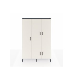 Hyperion Gardrop 7 Raflı 5 Kapaklı Tek Askılı 132x44x195 Antrasit-Aytaşı