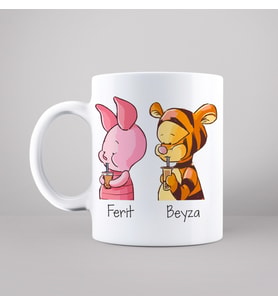 Winnie The Pooh Arkadaş Tasarımlı Kupa Kişiye Özel