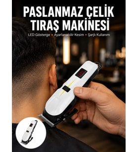 2025 Model Şarjlı Dijital Saç Sakal Tıraş Makinesi Islak Kuru Kullanıma Uygun Yeni Nesil
