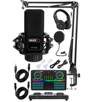 Midex MX-2020 Effective Set Efektli Ses Kartı Mikrofon Kulaklık Stand Kayıt Canlı Yayın Seti (PC ve Telefon)