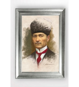 Gümüş Çerçeveli Atatürk Tablo cv893