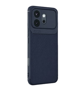 Huawei Honor 600 Auto Focus Karbon Kapak - Lacivert