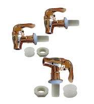 Cam Sebil Ve Damacana Rose/Altın Basmalı Yedek Musluğu 3Lü SET- Otantik Yedek Musluk