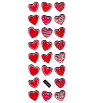 Sticker Kabartmalı Sticker Defter, Planlayıcı Etiket - (cb-528) 16x7 cm-Desenli Kalp