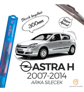 RBW Arka Silecek Opel Astra H 2004-2013 ile uyumlu (Siyah)