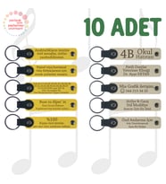 Sarı & Sütlü Kahve, 10’lu Set, Tarih ve İsimli Deri Anahtarlık, Düğün Töreni Misafirlerine Hatıra