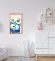 BK Home Baykuş Tasarımlı Dekoratif Pembe Ahşap Çerçeveli Çocuk Odası Tablo-1