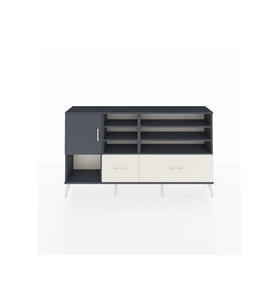 Arges Konsol 8 Raflı 2 Çekmeceli Tek Kapaklı  176x30x99 Antrasit-Antrasit/Aytaşı