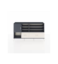 Arges Konsol 8 Raflı 2 Çekmeceli Tek Kapaklı  176x30x99 Antrasit-Antrasit/Aytaşı