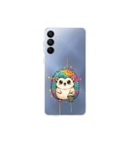 Samsung Galaxy A17 ile Uyumlu Splash Kirpi Tasarımlı Şeffaf Silikon Kılıf