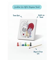 Kalpli Unicorn Boyama Tuvali – Şövalesiz Boya Seti 20x20