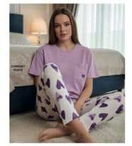 Mihra Kadın Compakt Penye Bisiklet Yaka Kısa Kol İnce Pijama Takımı 90791L - 1 Adet