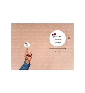 İngilizce Mübarek Zemzem Suyu Etiketi Yuvarlak Sticker Zamzam Hajj Umre Mat Hediye 4 Cm (90 Adet)