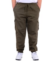 Mode XL Büyük Beden Erkek Gabardin Kargo Jogger Pantolon Doğa 21927 Haki