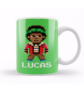 Stranger Things Lucas Pixel Character Kupa Bardak Porselen