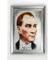 Gümüş Çerçeveli Atatürk Tablo cv726