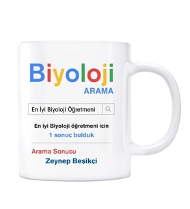 Öğretmenler Gününe Özel İsimli Arama Motoru Kupa Bardak - Biyoloji Öğretmeni