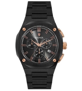 Wainer WA.10000-C Erkek Kol Saati , Swiss Made , Safir Cam (Siyah)
