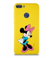 Huawei P Smart Soft Premier Kapak Minnie Mouse-F Tasarımlı Silikon Kılıf - Sarı (Şeffaf)