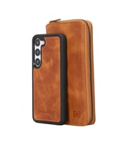 Bouletta Samsung Galaxy S23 Uyumlu Deri Zip Kılıf TN11 Taba