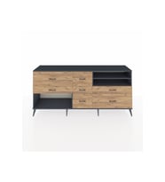 Hyperion Konsol 2 Raflı 7 Çekmeceli  220x44x99 Antrasit-Antrasit/Çam