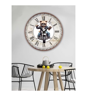 BİLGE LAZER Retro Tasarımlı Duvar Saati 35x35 Cm (Desenli)