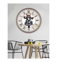 BİLGE LAZER Retro Tasarımlı Duvar Saati 35x35 Cm (Desenli)