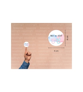 İngilizce Kız mı Erkek mi Etiketi Boy or Girl Cinsiyet Partisi Baby Çocuk Mat Sticker 4 Cm (90 Adet)