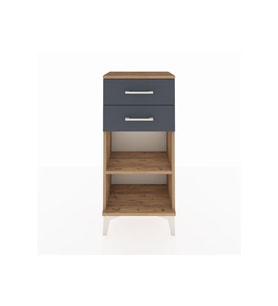 Arges Komodin Tek Raflı 2 Çekmeceli 44x30x96 Çam-Antrasit