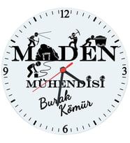 Biresimden Maden Mühendisine Hediye isimli Cam Duvar Saati