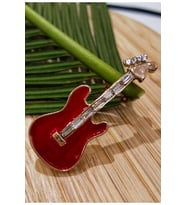 Monalisa Home Kırmızı Gitar Figürlü Broş