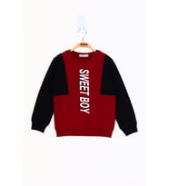 Toontoy Erkek Çocuk Sweet Boy Baskılı Sweatshirt (Bordo)