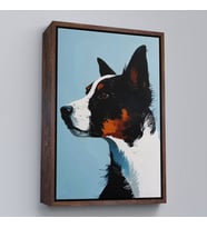 Çerçeveli Sevimli Köpek Tablosu (Beyaz)