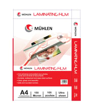 Mühlen Laminasyon Makinesi Filmi 150 Mc A4 1 Paket 100 Adet