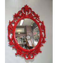 Ayna Denizi Vintage Red Taç Model Kırmızı Renk Dekoratif Ayna