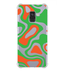 Samsung Galaxy A8 2018 Uyumlu Köşe Korumalı Antişok Kapak Renkli Desen Tasarımlı Şeffaf Kılıf